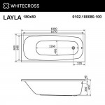 Ванна WHITECROSS Layla "ULTRA" 180x80 гидромассаж форсунки золото 0102.180080.100.ULTRA.GL