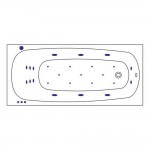 Ванна WHITECROSS Layla "ULTRA" 180x80 гидромассаж форсунки золото 0102.180080.100.ULTRA.GL