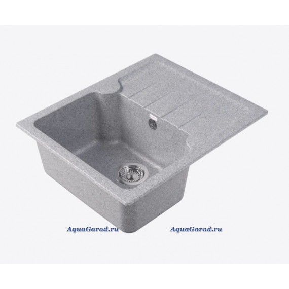 Мойка кухонная DrGans Лора с крылом искусственный мрамор серый 25.020.A0620.408