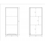 Полупенал Dreja QL 35 подвесной 1 дверца 2 стеклянные полки белый глянец правый 99.0010