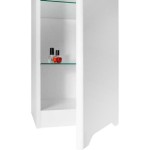 Полупенал Dreja QL 35 подвесной 1 дверца 2 стеклянные полки белый глянец правый 99.0010