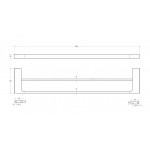 Полотенцедержатель Cezares SLIDER двойной оружейная сталь SLIDER-THD-60-GM