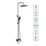 Душевая система BelBagno DUE с изливом оружейная сталь DUE-VSCM-GM