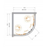 Душевой уголок Cezares RELAX 90х90х200 прозрачное стекло брашированное золото RELAX-304-R-2-90-C-BORO