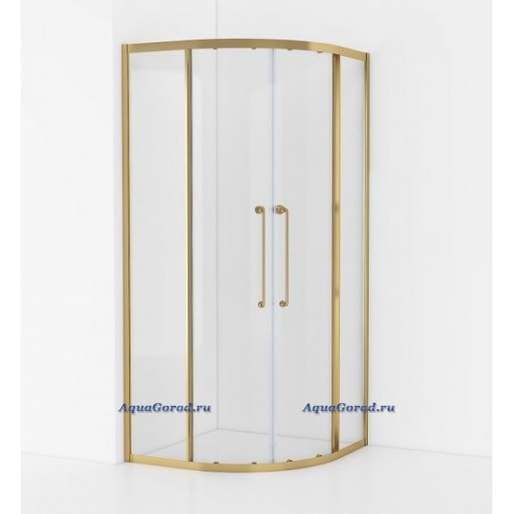 Душевой уголок Cezares RELAX 90х90х200 прозрачное стекло брашированное золото RELAX-304-R-2-90-C-BORO