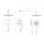 Встраиваемая душевая система CEZARES RELAX брашированное золото RELAX-DSET-BORO