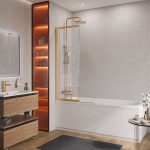 Душевая шторка на ванну CEZARES SLIDER с фиксированной створкой прозрачное стекло брашированное золото SLIDER-FIX-VF-11-90/150-C-BORO