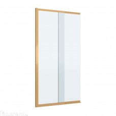 Душевая шторка на ванну CEZARES SLIDER с фиксированной створкой прозрачное стекло брашированное золото SLIDER-FIX-VF-11-90/150-C-BORO