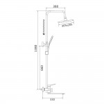 Душевая система Shevanik вороненая сталь S6136T