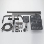 Душевая система Shevanik вороненая сталь S6136T