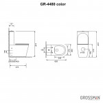Унитаз-компакт Grossman Color GR-4480BS безободковый, с микролифтом, черный глянцевый