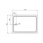 Душевой поддон Cezares TRAY-A-AH-110/80-15-W акриловый