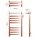 Полотенцесушитель электрический Bauedge Hotel Shelf DB-0003 50х100, черный матовый