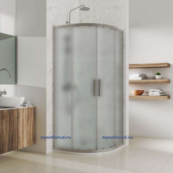 Душевой уголок Kubele DE018 RG-MAT-MT 90х90 цвет стекла матовый, профиль хром матовый