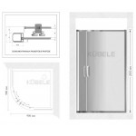 Душевой уголок Kubele DE018 RG-MAT-MT 90х90 цвет стекла матовый, профиль хром матовый