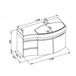 Тумба с раковиной Aquanet Опера 115 R белый 2 дверцы 2 ящика 00212992