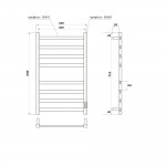 Полотенцесушитель электрический Point Меркурий PN83858GR П8 500x800, диммер справа, графит