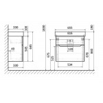 Тумба под умывальник Raval Brik 65, подвесная, белая Brk.01.65/P/W/RL