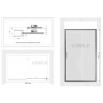 Душевая дверь в нишу Kubele DE019D2-CLN-BLMT 145 см, профиль матовый черный, стекло прозрачное