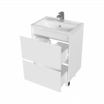 Тумба под умывальник 1Marka Aris 70Н напольная 2 ящика белый глянец У76054
