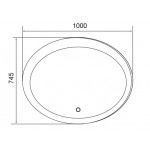 Зеркало 1Marka с сенсором, подогревом Eclipse 75*100 Light