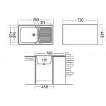 Мойка кухонная Ukinox Классика CLM760.435 -GT5K 2L 76х43,5 см