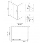 Душевой уголок Niagara Nova NG-6612-08 120x80x195, прямоугольный