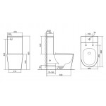 Унитаз-компакт SantiLine SL-5026 безободковый, с микролифтом, система смыва Tornado