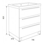 Тумба под умывальник 1Marka Соната 75 напольная белый У51039 Тумба под умывальник 1Marka Соната 75 напольная белый У51039