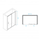 Душевая дверь RGW Passage PA-14В 150х195, профиль черный, стекло прозрачное 41081415-14