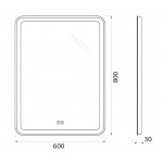 Зеркало BelBagno SPC-MAR-600-800-LED-TCH-WARM с подогревом