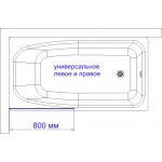 Шторка на ванну DIWO Ростов 80х150 неподвижная профиль хром прозрачное стекло 4GW010