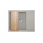 Мойка кухонная Granula 620x500 кварцевая прямоугольная с крылом левая/правая ES-6202, БАЗАЛЬТ