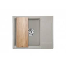 Мойка кухонная Granula 620x500 кварцевая прямоугольная с крылом левая/правая ES-6202, БАЗАЛЬТ