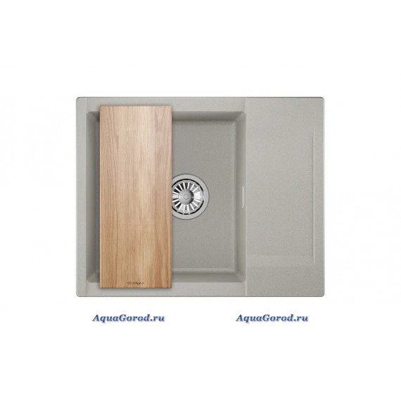 Мойка кухонная Granula 620x500 кварцевая прямоугольная с крылом левая/правая ES-6202, БАЗАЛЬТ