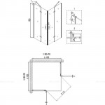 Душевой уголок Niagara Novo 100х100х190 квадратный распашные двери прозрачное стекло профиль хром 66140811