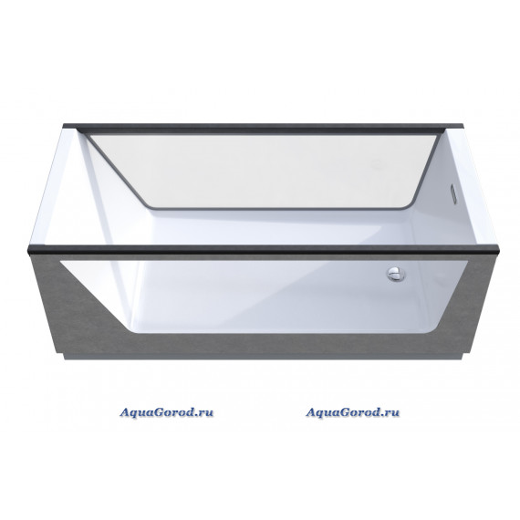 Ванна акриловая Aima Design NEO 170x75 с 2 стеклами принт бетон 01нео1775с2