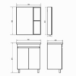 Тумба с раковиной Comforty Осло-70НД бетон светлый 00-00006117