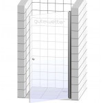 Душевая дверь в нишу Kubele DE020D601 80х200 см, профиль черный матовый, стекло прозрачное
