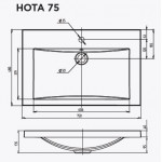 Раковина Нота New Polytitan 75 для мебели 1Marka Ц0000004400