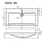 Раковина Нота New Polytitan 90 для мебели 1Marka Ц0000004833