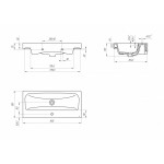 Раковина MODUO 80 для мебели 1Marka подвесная/встраиваемая P-UM-MOD80SL/1