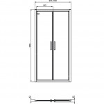 Душевая дверь Ideal Standard Connect 2 Saloon door K9296V3 100х195 см распашная