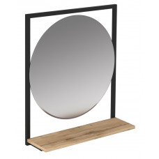 Зеркало 1Marka GRUNGE LOFT 60 круглое с полочкой дуб вотан/черный Ц0000007991