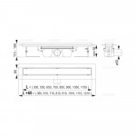 Желоб водоотводящий AlcaPlast APZ6S-550 с порогами, для цельной решетки, горизонтальный слив