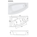 Ванна акриловая 1Марка Assol 160х100 белая правая 01асс1610п