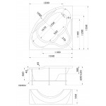 Ванна акриловая Aima Design GRAND LUXE 155х155 со стеклом белый 01грл1515