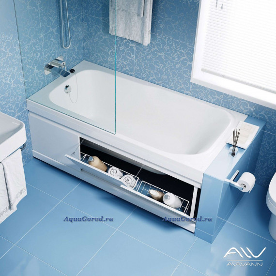 Экран для ванны Alavann Soft 160 см откидной МДФ белый