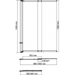 Шторка на ванну WasserKRAFT Dill 61S02-100 100х140 стеклянная раздвижная/распашная двустворчатая