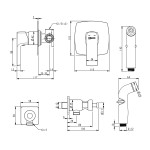 Смеситель Lemark Ursus LM7219BL встраиваемый, с гигиеническим душем, черный